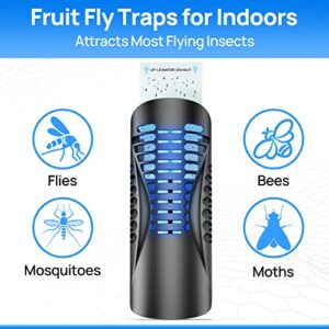 Meilen Fruit Fly Traps for Indoor - Quiet Bug Zapper and Mosquito Killer - Effective Against Mosquitoes, Gnats, and Other Insects - Silent Operation for Peaceful Sleep - 1 Trap + 5 Glue Cards Included