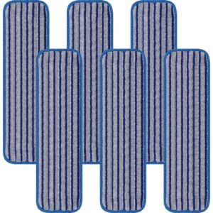 dirt rusher 6 pack microfiber cleaning mop pads: reusable/washable floor cleaning wet pads replacement for hard surface laminate wood, fit for bona family of mops,atdss76001tb