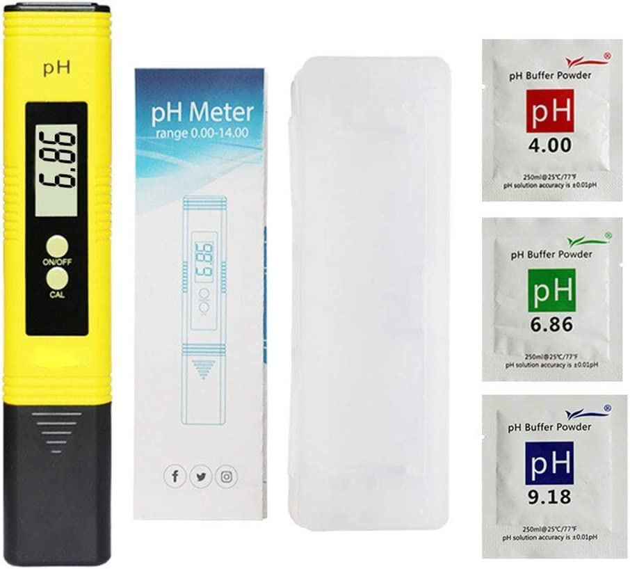 PH Meter - 0-14 PH Measurement Range PH Tester,Digital PH Meter Suitable for Accurate Testing of Drinking Water, Aquariums, Swimming Pools, Hydroponics (Yellow)