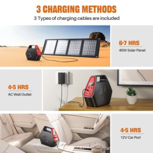 100W Portable Solar Generator, 60W Foldable Solar Charger with USB & 18V DC output, A Super Travel Portable Battery Pack/Power Station for Home Outdoors Office Use