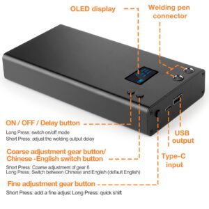 Battery Spot Welder, Portable Mini Spot Welder with LCD Screen, 11000mAh Battery Spot Welder with 80 Gears Adjustable, Spot Welding Pen, 5M Nickel Strip and USB Charging Cable for DIY Spot Welding