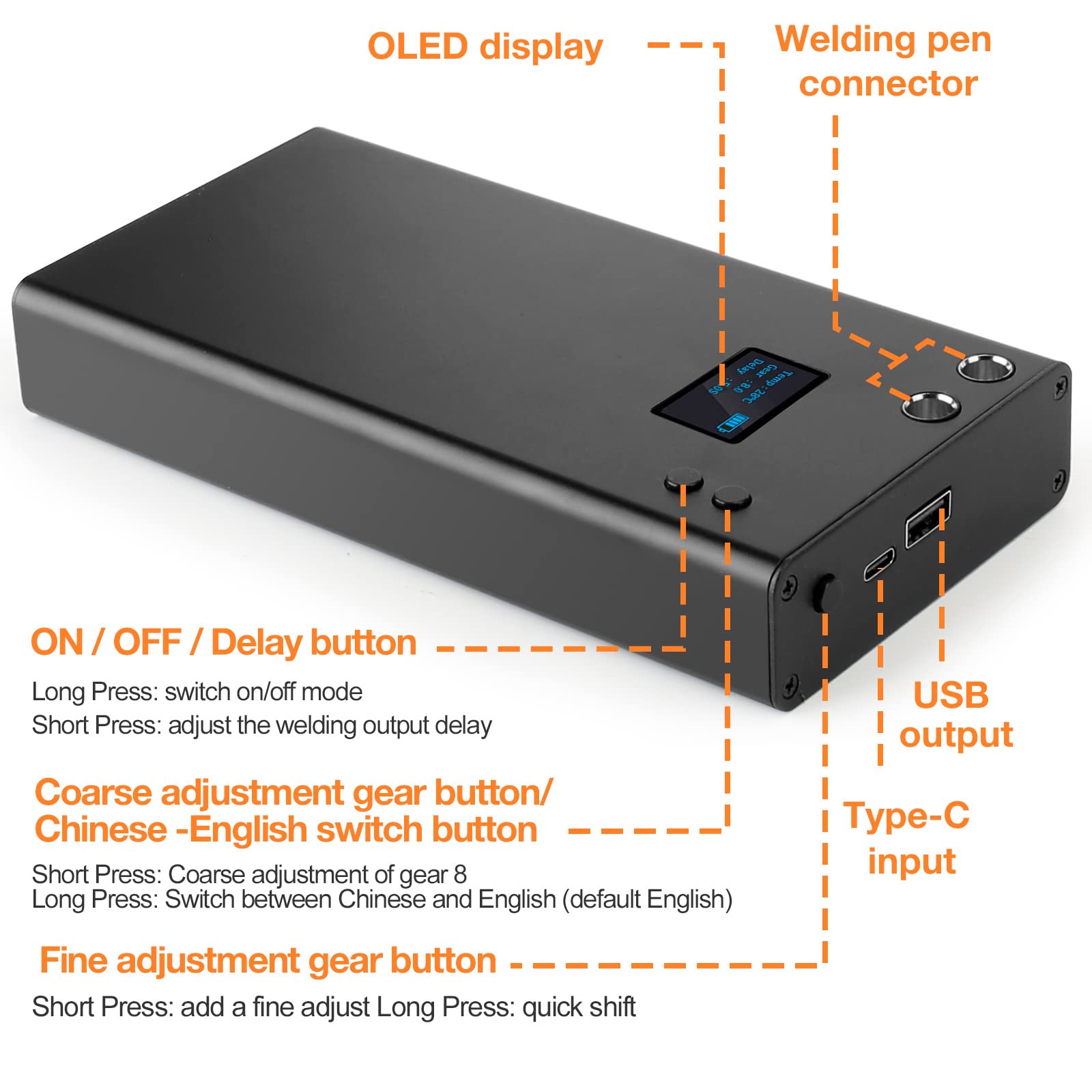 Battery Spot Welder, Portable Mini Spot Welder with LCD Screen, 11000mAh Battery Spot Welder with 80 Gears Adjustable, Spot Welding Pen, 5M Nickel Strip and USB Charging Cable for DIY Spot Welding