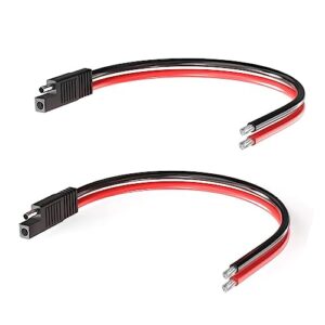 elfculb sae connector cable,10awg 1ft 2 pin sae quick connector disconnect plug for solar panel car motorcycle(2 pack)