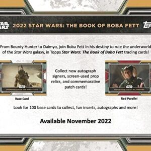 2022 Topps Book of Boba Fett Factory Sealed Blaster Box 61 Star Wars Trading Cards 10 Packs of 6 Cards per Pack plus 1 Commemorative Relic Card. See scans for possible great hits to chase