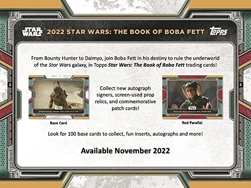 2022 Topps Book of Boba Fett Factory Sealed Blaster Box 61 Star Wars Trading Cards 10 Packs of 6 Cards per Pack plus 1 Commemorative Relic Card. See scans for possible great hits to chase