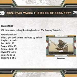 2022 Topps Book of Boba Fett Factory Sealed Blaster Box 61 Star Wars Trading Cards 10 Packs of 6 Cards per Pack plus 1 Commemorative Relic Card. See scans for possible great hits to chase