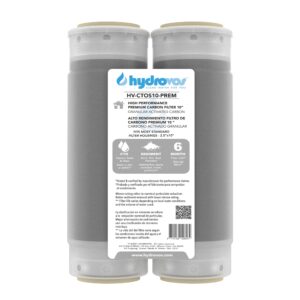 hydrovos premium carbon whole house water filter, reduces sediment, chlorine taste and odor, gac replacement filters compatible with models ap117, whkf-gac for drinking water systems, 10" x 2.5”