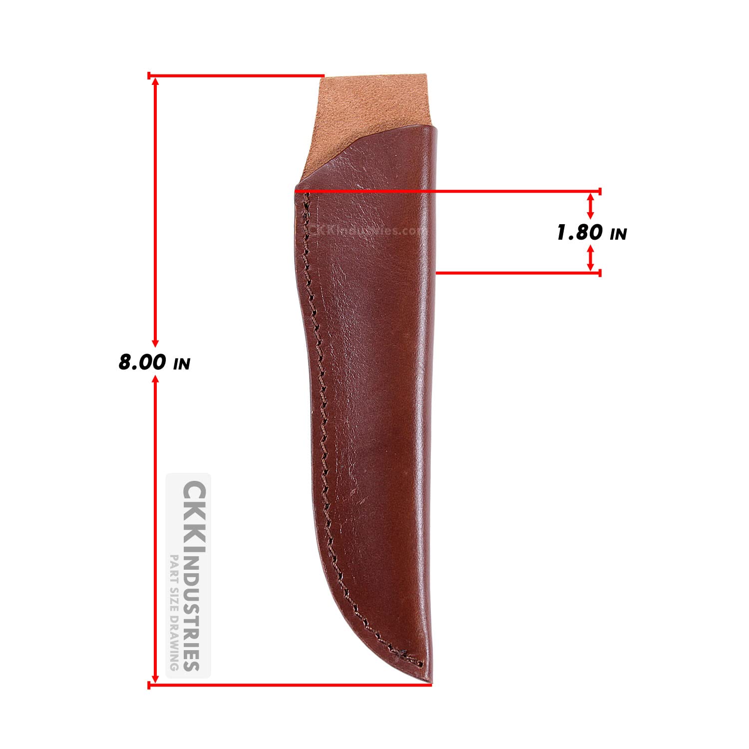 Leather Knife Sheath - (Brown) - (for 6.00 inch Blades) - (Smooth Finish) - (USA Design) - (by KnifeKits)