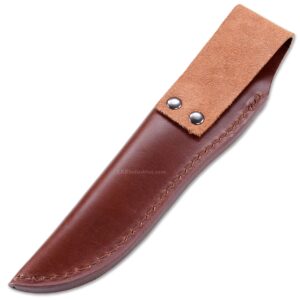 Leather Knife Sheath - (Brown) - (for 6.00 inch Blades) - (Smooth Finish) - (USA Design) - (by KnifeKits)