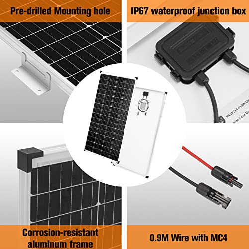 MOBI OUTDOOR 320W Solar Panel Kit,18V 2pcs 160W Monocrystalline Solar Panel with 20A MPPT Solar Charge Controller for RV, Camper, Vehicle, Caravan and Other Off Grid Applications