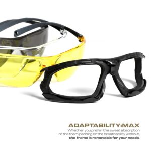 Glove Station Optic Max - Anti-fog Protective Eyewear for Men - Safety Glasses with 3 Lens Options - Clear, Amber or Gray
