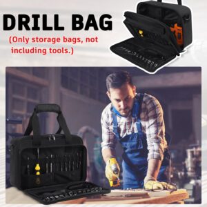 LOTCAIN Hard Case Compatible with BLACK+DECKER LDX120C / LD120VA MAX Cordless Drill Driver, Travel Case for Cordless Drill/Driver Bits And Accessories (Fit for Most Standard Drills), Black (Bag Only)