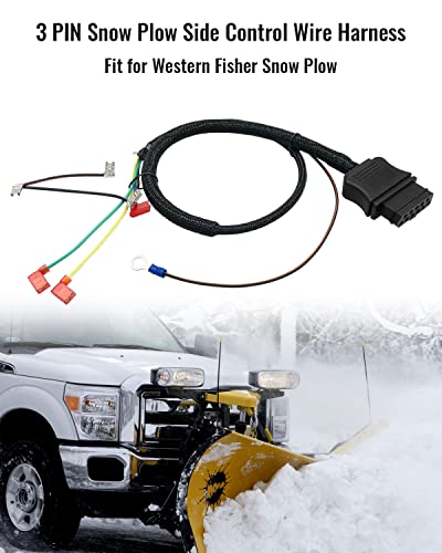 NTSUMI 3 Pin Snow Plow Side Control Wire Harness Replace 26359 Fit for Western Fisher Snow Plow