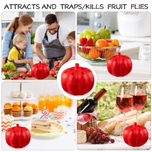 16 Pcs Fruit Fly Traps for Indoors Fruit Fly Killer Indoor Food Areas Gnat Traps for House Indoor Pumpkin Shape Gnat Killer Indoor Safe and Efficient Fly Catcher for Home Mosquito Kitchen Outdoor