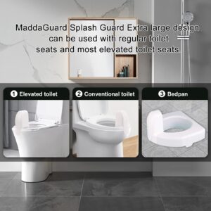 Rugam Splash Guard Toilet Seat Design for Directs Urine Home Care Disability Elevated Fits Most Toilet Seats - measures 14.0 x 6.0 x 4.0 inches White