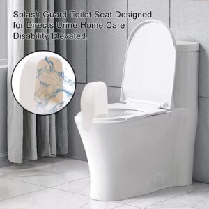 Rugam Splash Guard Toilet Seat Design for Directs Urine Home Care Disability Elevated Fits Most Toilet Seats - measures 14.0 x 6.0 x 4.0 inches White