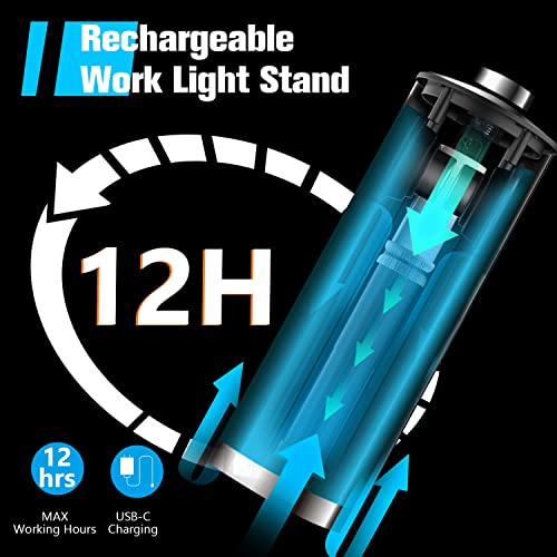 LED Camping Lantern Rechargeable, 2500 Lumen Work Light with Stand,Remote Control&4 Light Modes, Optimal Companion for Portable Power Station Solar Panel Charger Power Bank