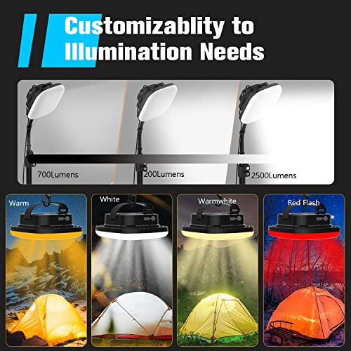 LED Camping Lantern Rechargeable, 2500 Lumen Work Light with Stand,Remote Control&4 Light Modes, Optimal Companion for Portable Power Station Solar Panel Charger Power Bank