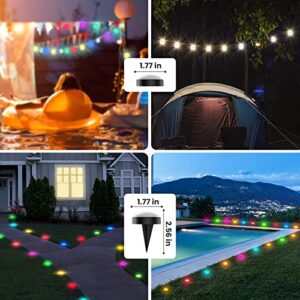 AmbiCasa Outdoor Ground Lights 15 Pack, Halloween RGB Garden Lights 42ft Multicolor Pathway Lights with Warm White, App Control Walkway Lights, IP67 Waterproof Landscape Lighting for Yard, Lawn Decor