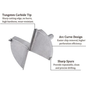 Kozelo Forstner Drill Bit - [75mm] Tungsten Carbide Auger Opener for Wood Furniture Hinge Woodworking Use, Hex Shank, Gray