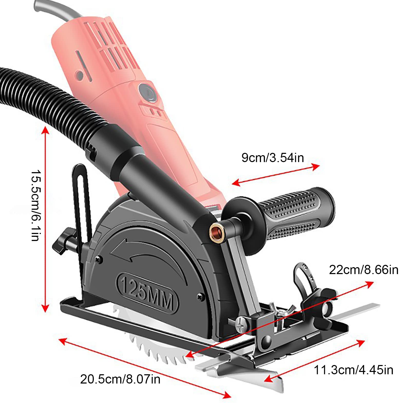 ADWOLT Angle Grinder Stand Kit for Hand, DIY 45° Adjustable Angle Grinder Turret Kit Dust-Free Circular Saw Stand Base Kit for Woodworking Cutting, Suitable for 100-125 Angle Grinders