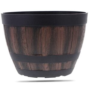 yardenfun outdoor planter home cactus indoor style garden wooden multi-functional flower pots bucket wood plant bonsai storage round whiskey resin container pot succulent retro plastic