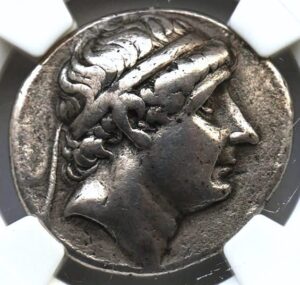 gr 281-261 bc ancient seleucid empire under antiochus i authenticated silver coin tetradrachm choice fine ngc