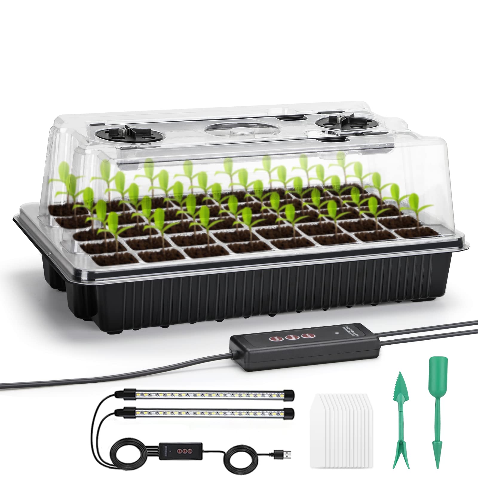 YLYYCC Seed Starter Tray with Grow Light,40 Cells Seed Starter Kit with Humidtiy Dome,Seedling Starter Trays for Seed Germination Kit, Seedling Starting,Propagation, Cloning Plants