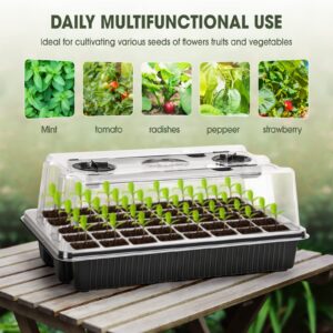 YLYYCC Seed Starter Tray with Grow Light,40 Cells Seed Starter Kit with Humidtiy Dome,Seedling Starter Trays for Seed Germination Kit, Seedling Starting,Propagation, Cloning Plants