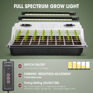 YLYYCC Seed Starter Tray with Grow Light,40 Cells Seed Starter Kit with Humidtiy Dome,Seedling Starter Trays for Seed Germination Kit, Seedling Starting,Propagation, Cloning Plants