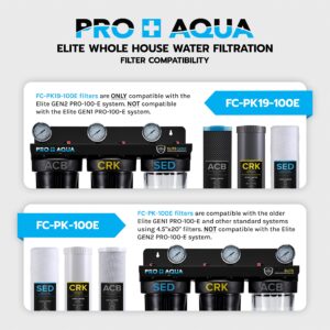 PRO+AQUA ELITE GEN2 Replacement Filter Set, Whole House Heavy Metals Well Water - Sediment, KDF/Blend, Carbon Infused