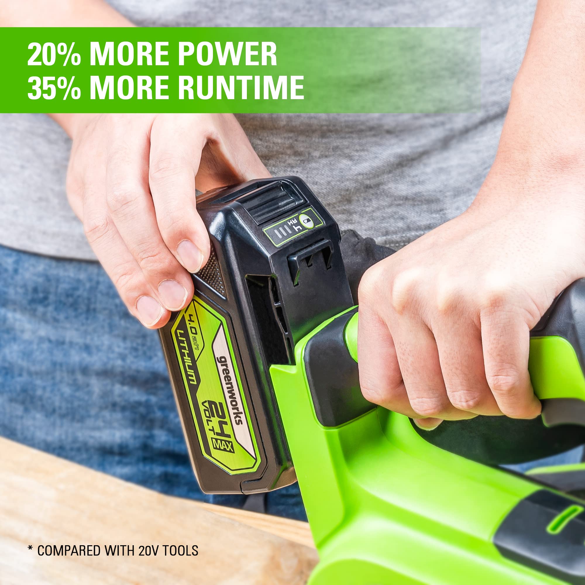 Greenworks 24V Brushless Cordless 3in. x 18in. Belt Sander Kit with Dust Bag and 60 Grit Sandpaper, Tool Only