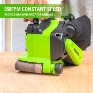 Greenworks 24V Brushless Cordless 3in. x 18in. Belt Sander Kit with Dust Bag and 60 Grit Sandpaper, Tool Only