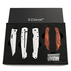 ezsmith framelock knife making kit - model fl007 - diy folding knife parts kit - (w/cocobolo dymondwood handles) - (gift boxed) - usa design - (by knifekits)
