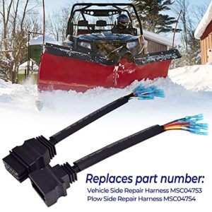 Snow Plow Wiring Harness Repair Kit Fits for Boss Snowplow Blade Replaces MSC04753 MSC04754 13 Pins Plow and Vehicle Side Repair Harness