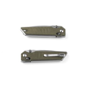 Real Steel Sacra Slide Lock Folding Pocket Knife - Bohler K110 Blade, Micarta Handle - Camping, Hiking, EDC - Men and Women - Satin/Green"