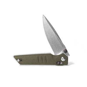 Real Steel Sacra Slide Lock Folding Pocket Knife - Bohler K110 Blade, Micarta Handle - Camping, Hiking, EDC - Men and Women - Satin/Green"