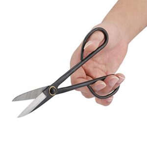 Cyrank Multifunctional Bonsai Scissors, 205mm Long Handle Scissors Stainless Steel for Pruning Shear Bud Leaves, Bonsai Trimming Tool Garden Equipment Set