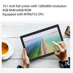 Tablet, 10.1 Inch 1280x800 IPS LCD Tablet, 4GB RAM 64GB ROM Calling Tablet for 9, 4G LTE Dual SIM Dual Standby Tablet for Game, Music, Movie, Photo