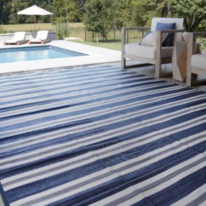 reversible plastic straw, water resistant outdoor rug 5x7 - modern outdoor patio rug, also for deck, porch, camp, camping, entryway, rv - waterproof outside area rug