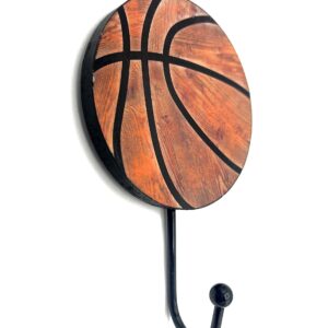 Basketball Decor Coat Hook - Sports Decor For Boys Bedroom - Kids Playroom Decor Storage - Basketball Wall Decor Bathroom Towel Hanger