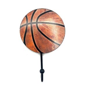 Basketball Decor Coat Hook - Sports Decor For Boys Bedroom - Kids Playroom Decor Storage - Basketball Wall Decor Bathroom Towel Hanger