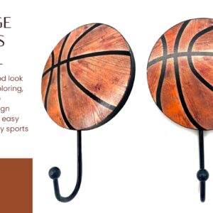 Basketball Decor Coat Hook - Sports Decor For Boys Bedroom - Kids Playroom Decor Storage - Basketball Wall Decor Bathroom Towel Hanger