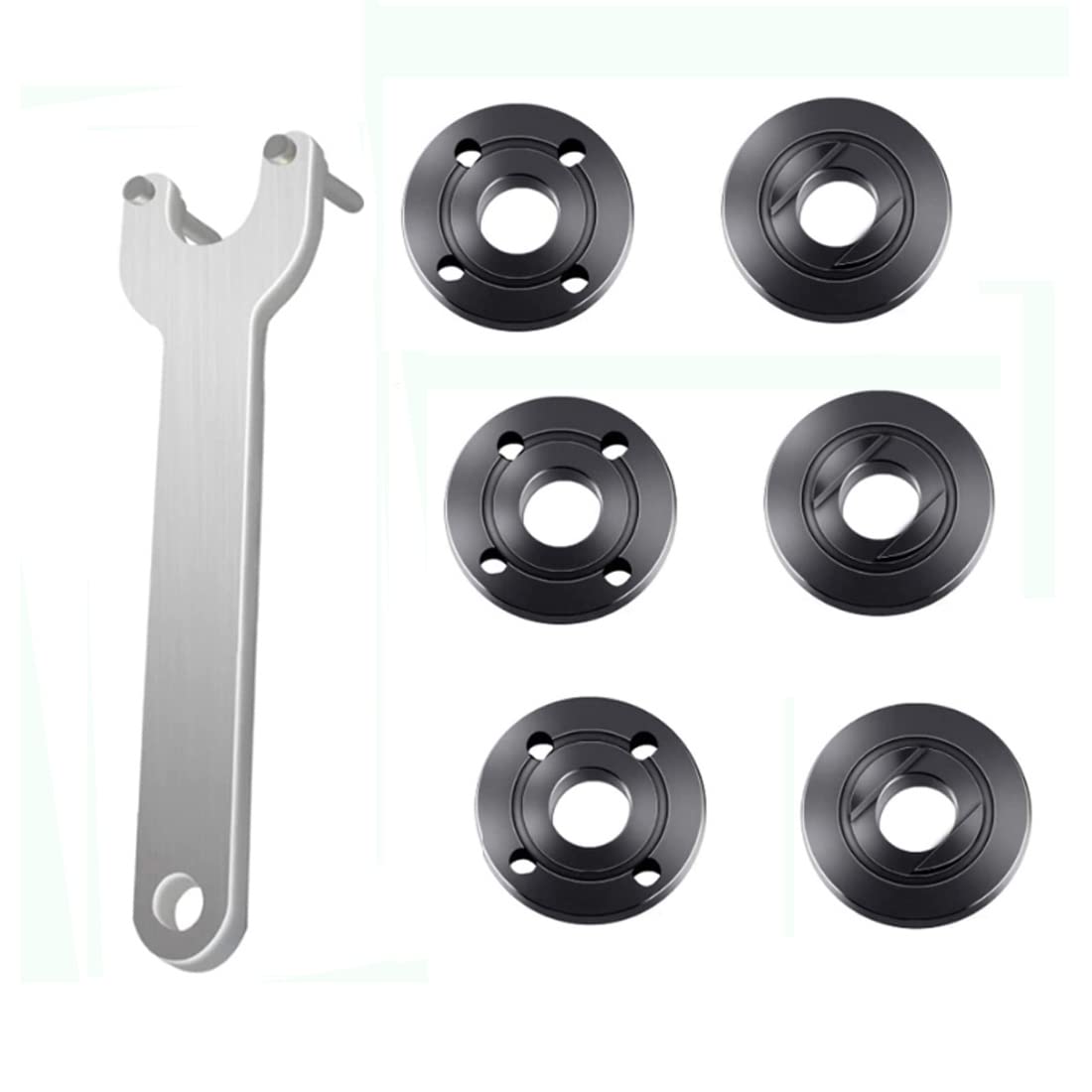 Grinder Flange Angle Wrench Metal Lock Nut Fit for DW Milwaukee Makita 193465-4 Compatible with Bosch Black & Decker Ryobi 4.5" 5" 5/8-11 Replacement Part 7PCS