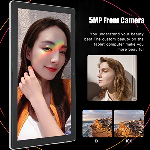 Tablet, 10 Inch HD Touch Sreen Tablet PC, 5G WiFi Calling Tablet Office Tablet, Front 5MP Rear 8MP, for Work Study Portable Entertainment (US White)