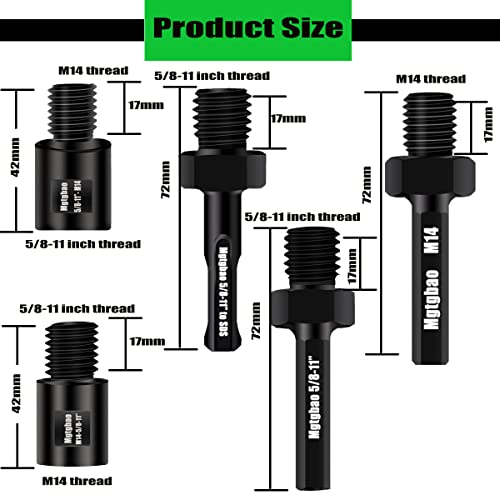 2Pcs Core Drill Bit Adapter 5/8-11 inch Male to 3/8 inch Hex Shank for Thread Diamond Hole Saw.