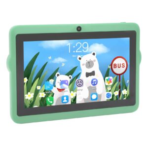 vikye 7in kids tablet, 5g wifi dual band toddler tablet dual camera 5000 mah battery 2gb 32gb 8 cores cpu tablet for android10 (us plug)