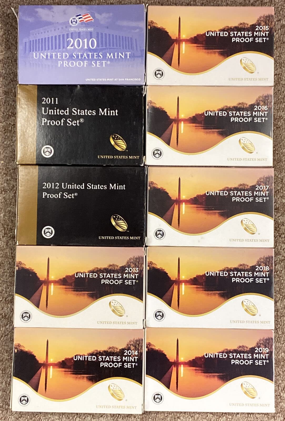 2010 S US Mint Proof Sets 2010-2019 Collection US Mint Proof