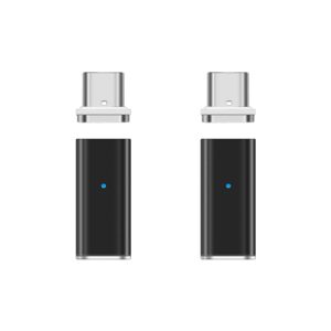 netdot gen10 magnetic fast charging usb-c to usb-c adapter converter compatible with type-c smartphones (2 pack black)