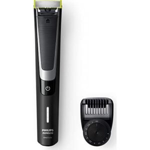 philips norelco oneblade pro hybrid electric hybrid styler, trimmer and shaver, qp6510/70 - wet & dry use, 12-length precision comb